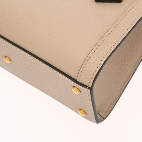 Gucci Diana Tote Bag Beige Leather Bamboo Handbag - Picture 9 of 9